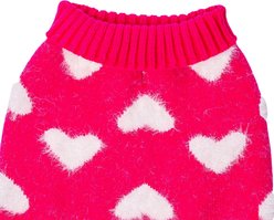 CuteBone Hearts Dog Sweater Dress, Red, Large slide 2 of 9
