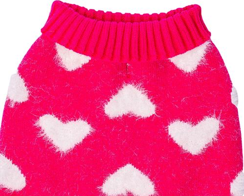 Show full view: CuteBone Hearts Dog Sweater Dress, Red, X-Small slide 7 of 10