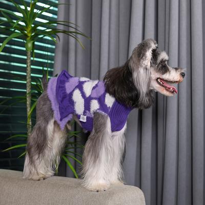 Show full view: CuteBone Hearts Dog Sweater Dress, Purple, Small slide 6 of 9