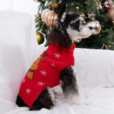 Show full view: CuteBone Reindeer Print Dog Christmas Sweater, Red, Small slide 4 of 11