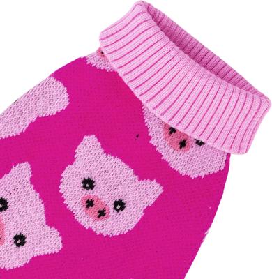 Show full view: CuteBone Pig Print Dog Sweater, Pink, X-Large slide 5 of 9