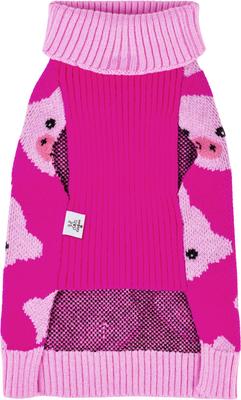 Show full view: CuteBone Pig Print Dog Sweater, Pink, X-Large slide 4 of 9