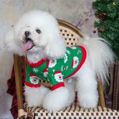 Show full view: CuteBone Santa Claus Holiday Dog Sweater, Green, Large slide 3 of 10