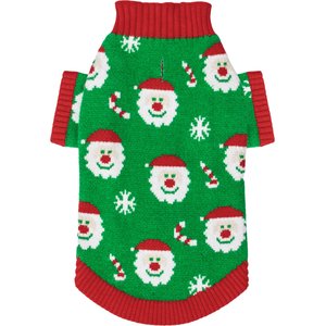 CuteBone Santa Claus Holiday Dog Sweater, Green, Small