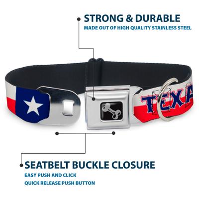Show full view: Buckle-Down Texas Flag Dog Collar, Large: 15 to 24-in neck, 1-in wide slide 5 of 9