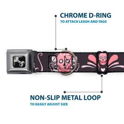 Show full view: Buckle-Down Sugar Skulls Dog Collar, Medium: 16 to 23-in neck, 1.5-in wide slide 5 of 8