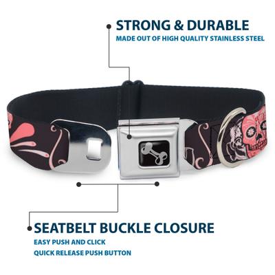 Show full view: Buckle-Down Sugar Skulls Dog Collar, Medium: 16 to 23-in neck, 1.5-in wide slide 4 of 8