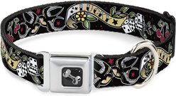 Buckle-Down Lucky Black Dog Collar, Small: 9.5 to 13-in neck, 1-in wide