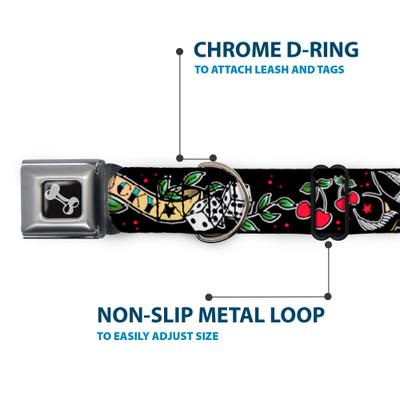 Show full view: Buckle-Down Lucky Black Dog Collar, Large: 20 to 31-in neck, 1.5-in wide slide 5 of 8