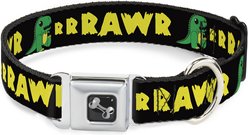 Buckle-Down Rrrawr Dinosaur Dog Collar, Medium: 11 to 16.5-in neck, 1-in wide