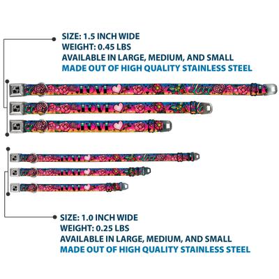 Show full view: Buckle-Down Love Dog Collar, Large: 15 to 24-in neck, 1-in wide slide 3 of 8