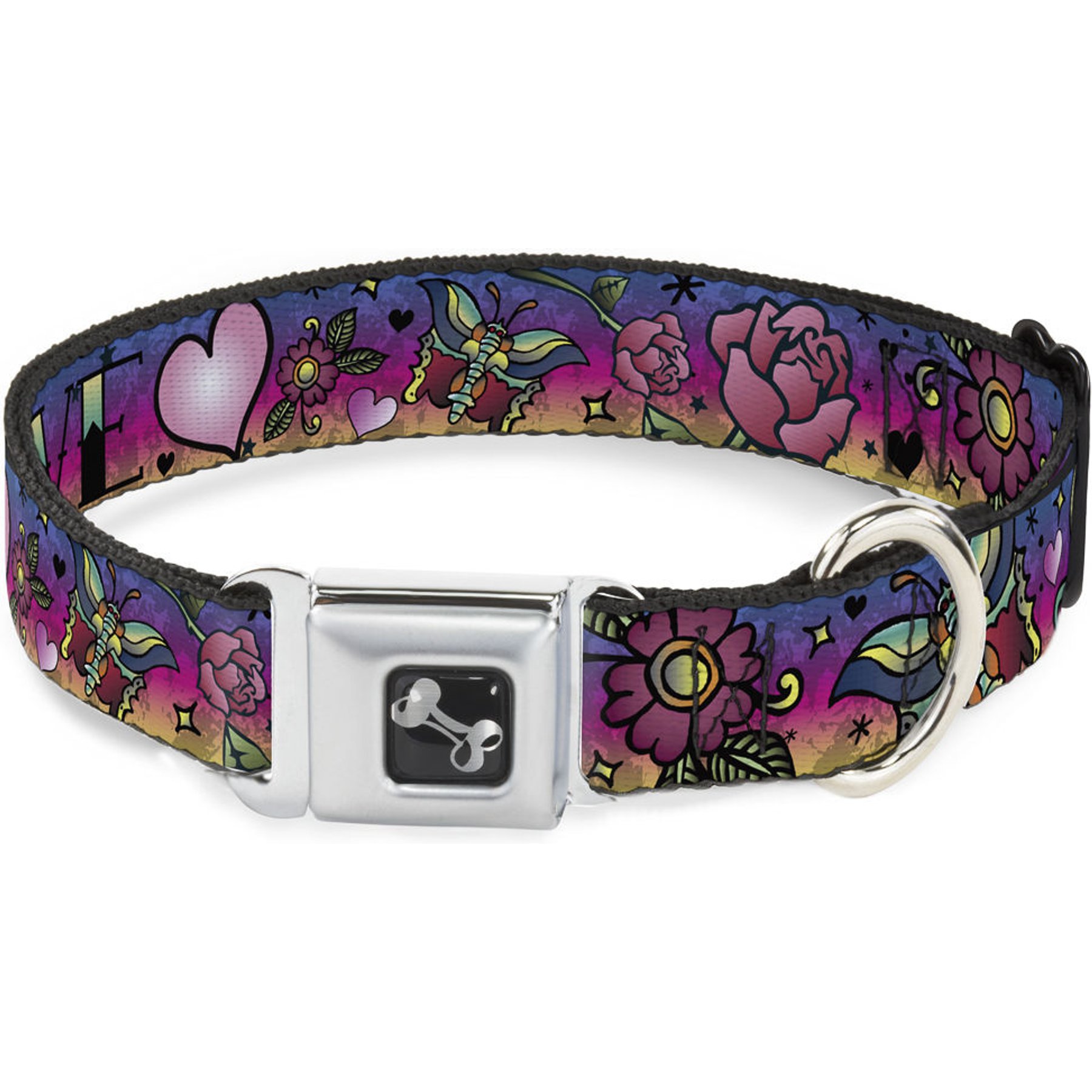 Buckle-Down Love Dog Collar, Large: 20 to 31-in neck, 1.5-in wide