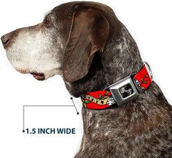 Buckle-Down Lucky Red Dog Collar, Medium: 11 to 16.5-in neck, 1-in wide slide 2 of 8