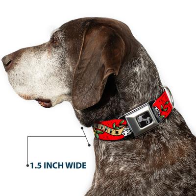 Show full view: Buckle-Down Lucky Red Dog Collar, Medium: 11 to 16.5-in neck, 1-in wide slide 7 of 8