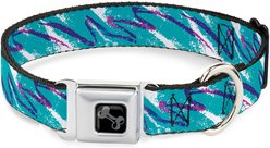 Buckle-Down Jazzy Wave Scribble Dog Collar, Large: 15 to 24-in neck, 1-in wide