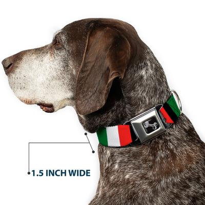 Show full view: Buckle-Down Italy Flags Dog Collar, Medium: 16 to 23-in neck, 1.5-in wide slide 7 of 8