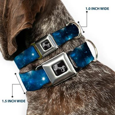 Show full view: Buckle-Down Galaxy Blues Dog Collar, Medium: 16 to 23-in neck, 1.5-in wide slide 2 of 8