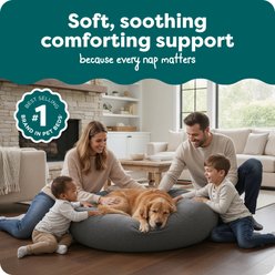 FurHaven Plush Ball Pillow Dog Bed with Removable Cover, Gray Mist, X-Large slide 2 of 8