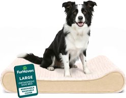 FurHaven Ultra Plush Luxe Lounger Orthopedic Cat & Dog Bed with Removable Cover, Cream, Large