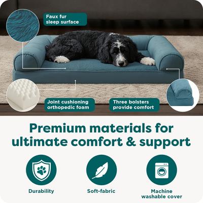 Show full view: FurHaven Plush & Suede Orthopedic Sofa Cat & Dog Bed, Deep Pool, Large slide 6 of 11