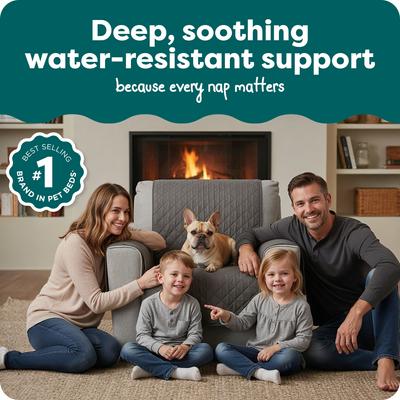 Show full view: FurHaven Water-Resistant Reversible Furniture Protector, Gray/Mist, Chair slide 2 of 11