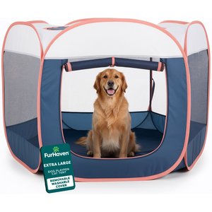 FurHaven Soft-Sided Dog & Cat Playpen, Navy, X-Large