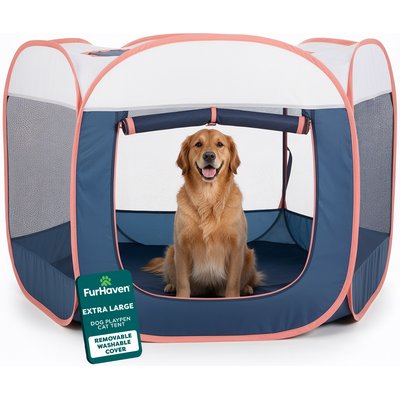 FurHaven FurHaven Soft-Sided Dog & Cat Playpen, Navy, X-Large