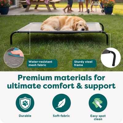 Show full view: FurHaven Elevated Dog & Cat Bed, Capri Blue, X-Large slide 4 of 9