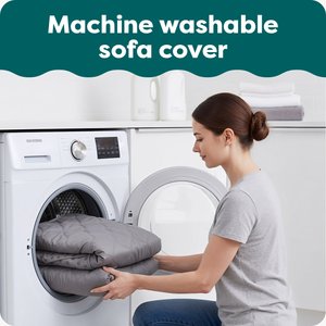 FurHaven Water-Resistant Reversible Furniture Protector, Gray/Mist, Sofa