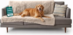 FurHaven Polyester Long Fur & Velvet Dog Blanket, Taupe, X-Large