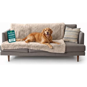 FurHaven Polyester Long Fur & Velvet Dog Blanket, Taupe, X-Large