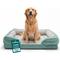 Show in main carousel: FurHaven Velvet Waves Perfect Comfort Cooling Gel Bolster Cat & Dog Bed with Removable Cover, Celadon Green, Jumbo slide 1 of 9