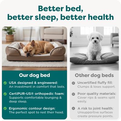 FurHaven Velvet Waves Perfect Comfort Orthopedic Sofa Cat & Dog Bed