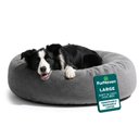 FurHaven Plush Ball Pillow Dog Bed with Removable Cover, Gray Mist, Large