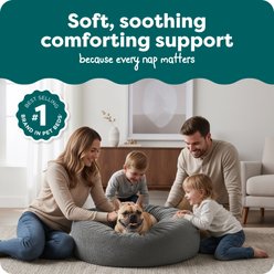 FurHaven Plush Ball Pillow Dog Bed with Removable Cover, Gray Mist, Medium slide 2 of 8