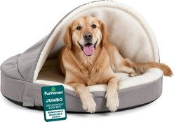 FurHaven Faux Sheepskin Snuggery Orthopedic Cat & Dog Bed with Removable Cover, Gray, 44-in slide 1 of 8