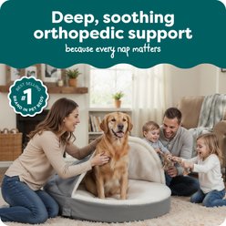 FurHaven Faux Sheepskin Snuggery Orthopedic Cat & Dog Bed with Removable Cover, Gray, 44-in slide 2 of 8