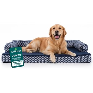 Bedsure Orthopedic Bolster Dog Bed with Removable Cover