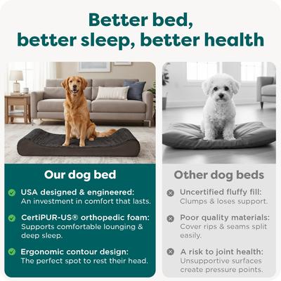 Show full view: FurHaven Ultra Plush Luxe Lounger Orthopedic Cat & Dog Bed with Removable Cover, Chocolate, Jumbo slide 7 of 10