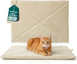 FurHaven ThermaNAP Faux Fur Self-Warming Dog & Cat Mat, Cream, Small