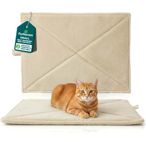 FurHaven ThermaNAP Faux Fur Self-Warming Dog & Cat Mat, Cream, Small