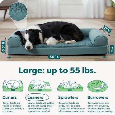 Show full view: FurHaven Plush & Suede Orthopedic Sofa Cat & Dog Bed, Deep Pool, Large slide 4 of 11