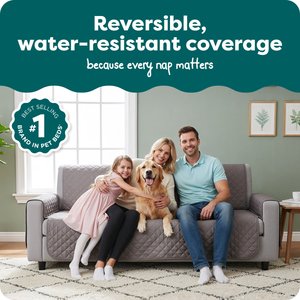 FurHaven Water-Resistant Reversible Furniture Protector, Gray/Mist, Sofa