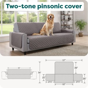 FurHaven Water-Resistant Reversible Furniture Protector, Gray/Mist, Sofa