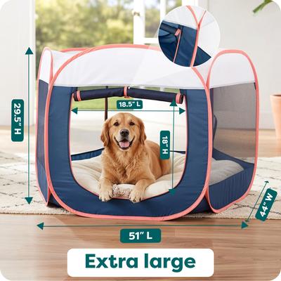 Show full view: FurHaven Soft-Sided Dog & Cat Playpen, Navy, X-Large slide 3 of 9