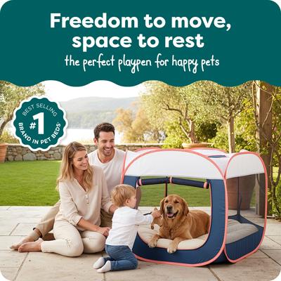 Show full view: FurHaven Soft-Sided Dog & Cat Playpen, Navy, X-Large slide 2 of 9