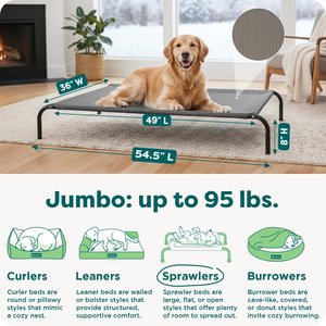 FurHaven Elevated Dog & Cat Bed, Graphite Gray, X-Large