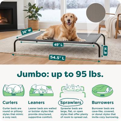 Show full view: FurHaven Elevated Dog & Cat Bed, Graphite Gray, X-Large slide 4 of 10