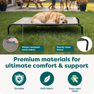 FurHaven Elevated Dog & Cat Bed, Graphite Gray, X-Large