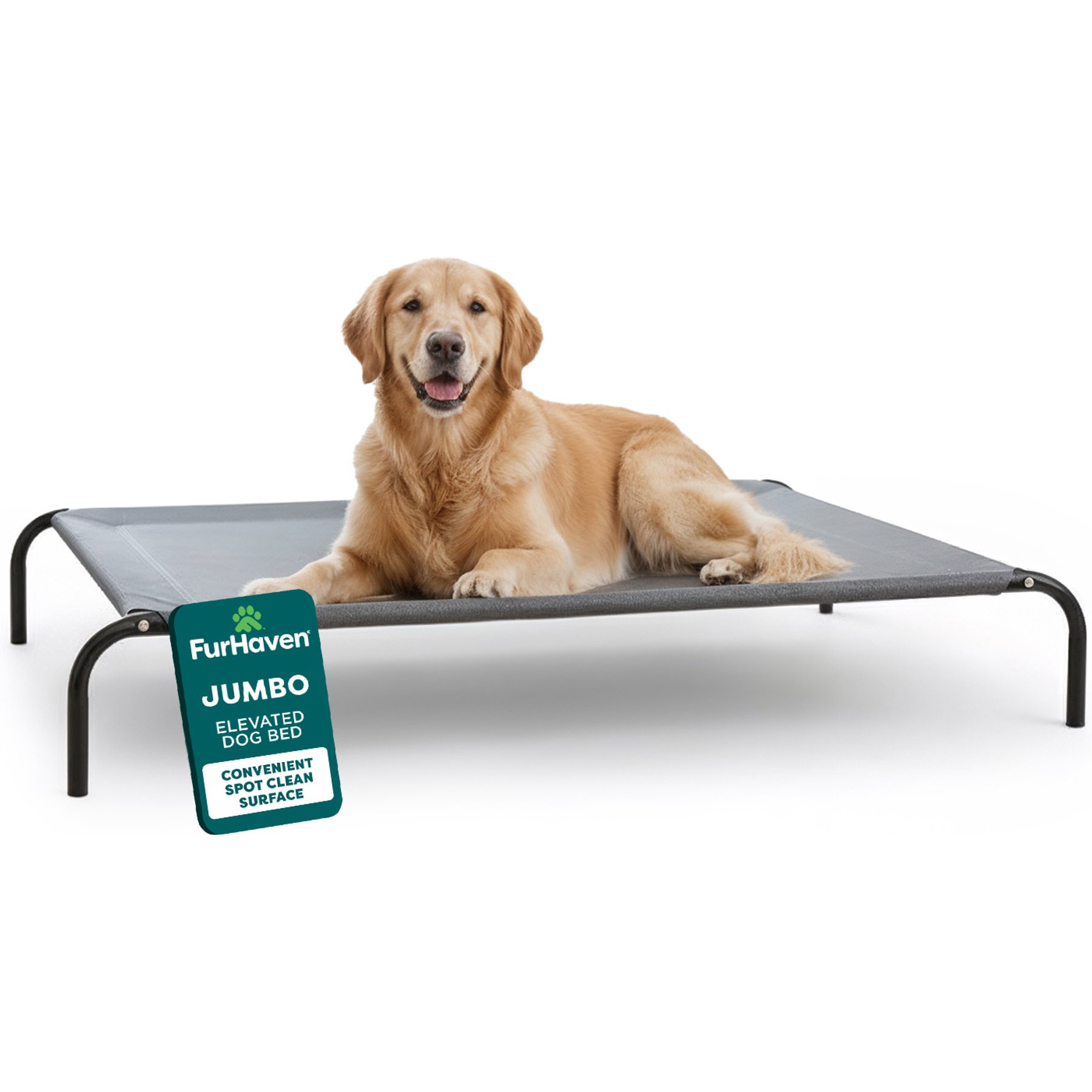 FurHaven Elevated Dog & Cat Bed, Graphite Gray, X-Large